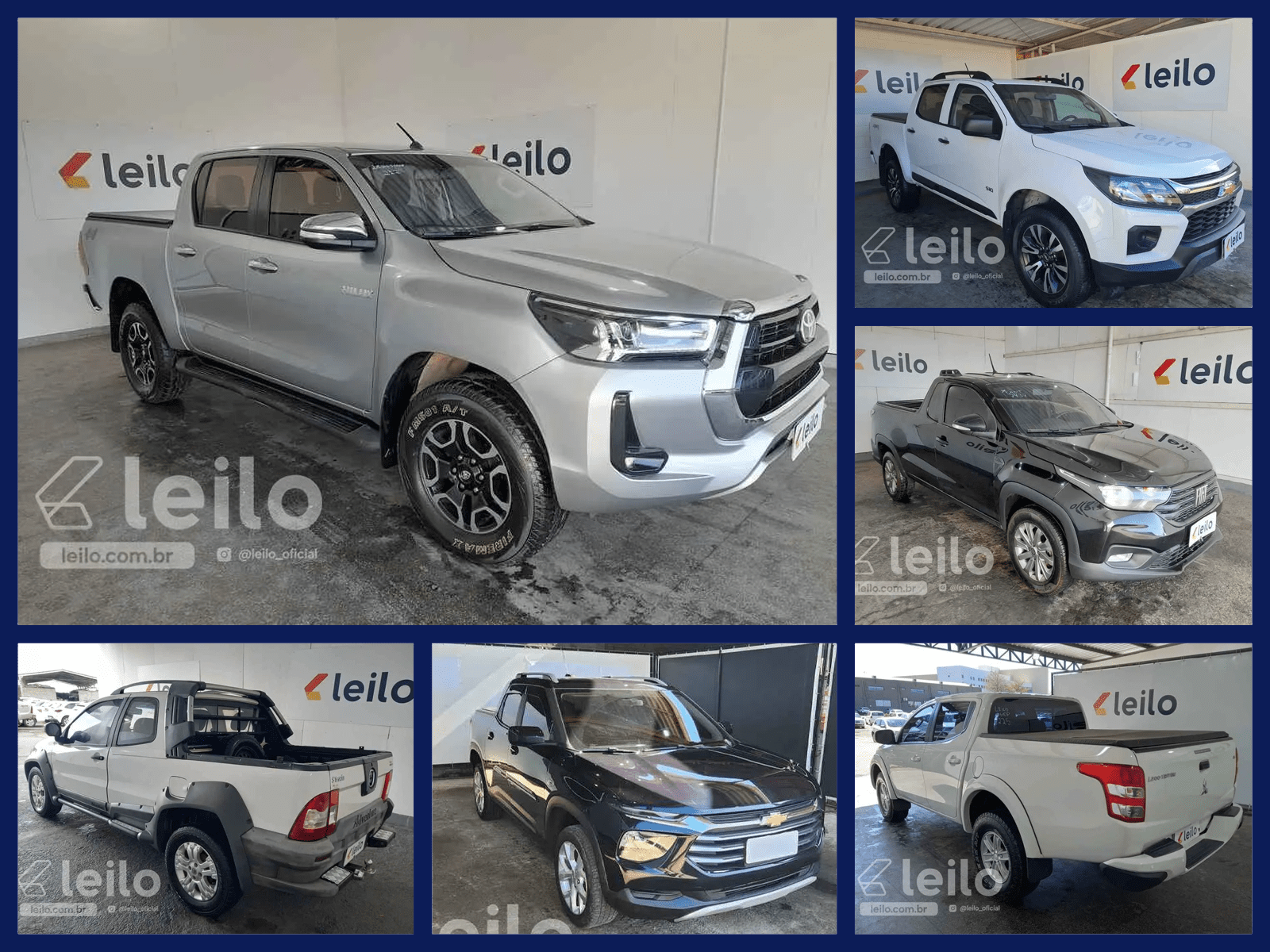 Leilão de Banco Tem Caminhonetes Hilux, S10, L200 Triton, Picapes Strada, Montana e Saveiro em até 60x