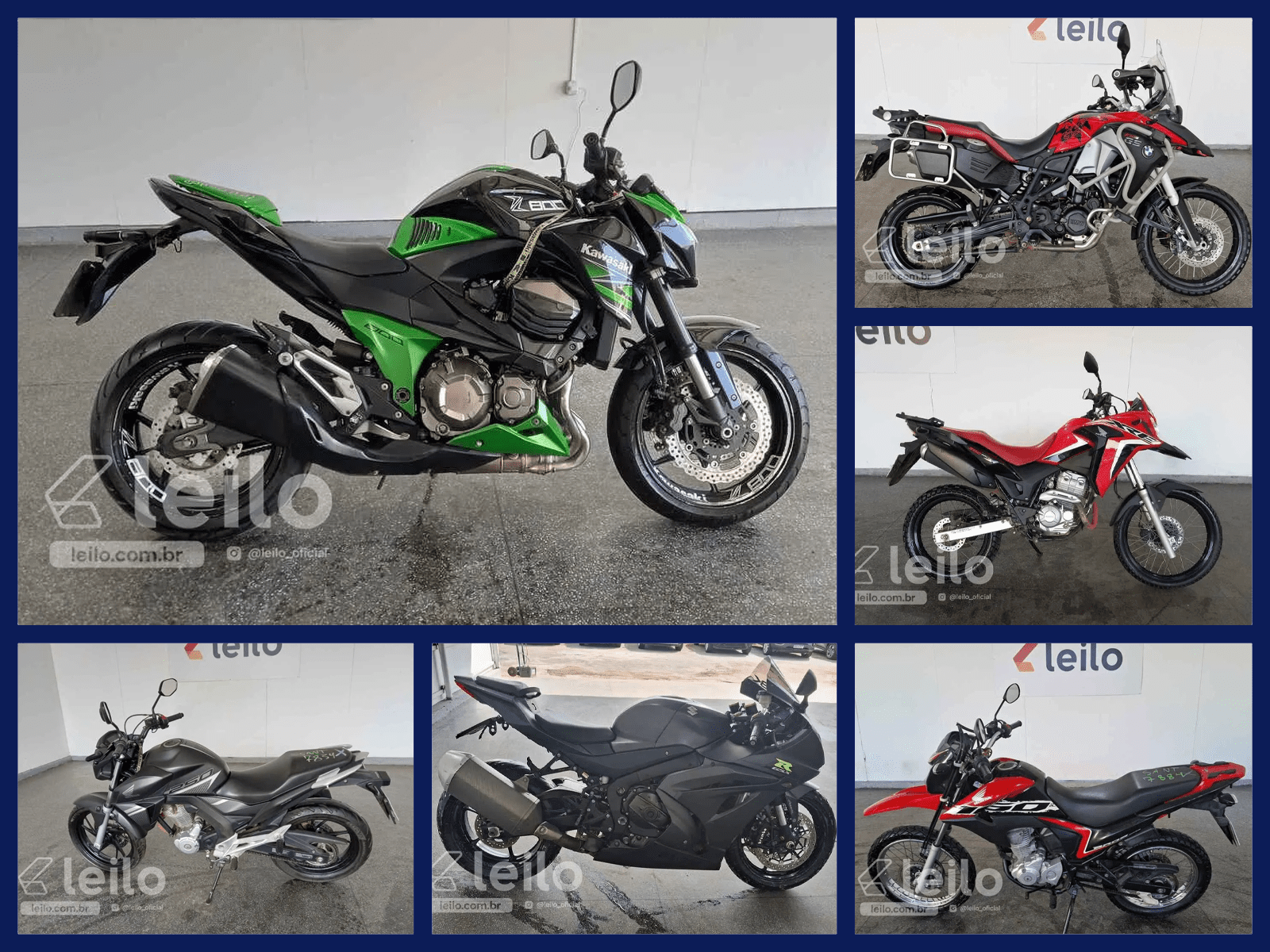 Suzuki R1000, Kawasaki Z800, BMW F800 GS, Honda XRE Boss, Biz em Até 60x no Leilão de Banco