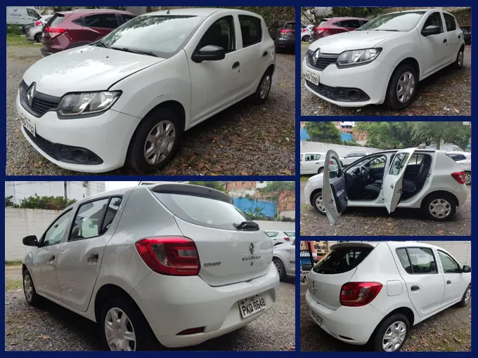 8 Renault Sandero Seminovos no Leilão de Frota do CRECI