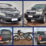 9 Toyota Hilux, Corolla e Honda XLR no Leilão do Tribunal de Justiça