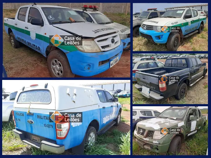 97 Caminhonetes Toyota Hilux, Ranger, L200 Triton, GM S10 a partir de 2 Mil Reais no Leilão do Governo Estadual