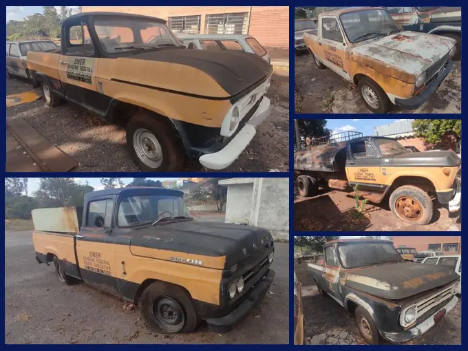 Caminhonetes C10, C14, Ford 100, Fiat 147 Pick-up, Caminhões C600 e Ford no Leilão do DNIT