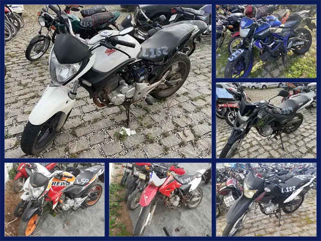 Leilão do Detran tem 100 motos Honda CB 300R, NXR 150 Bros, Yamaha MT03 e muito mais a partir de 400 reais