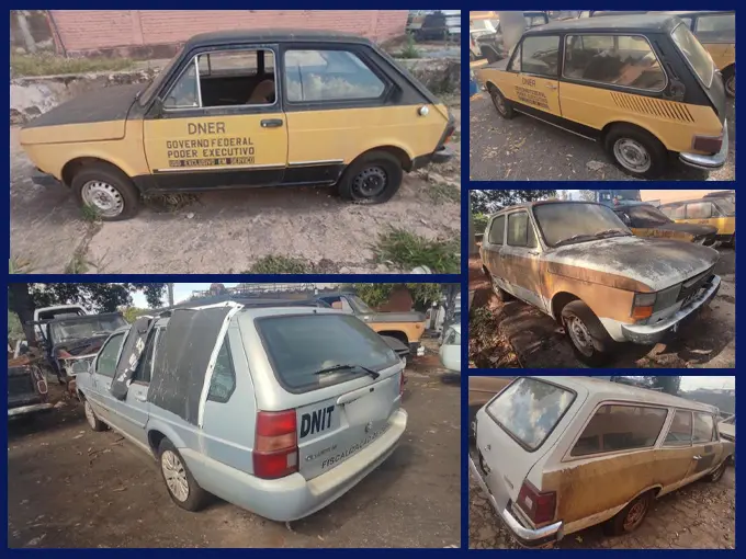 Leilão do DENIT tem Santana, Caravan, Kadett, Chevette, Brasilia, Fiat 147, Uno Mille a partir de 100 Reais