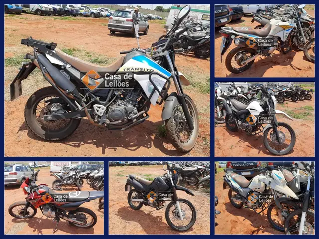 53 Motos Honda XRE e Bros, Yamaha XT 660 e Lander a partir de 500 reais no Leilão da Polícia Militar