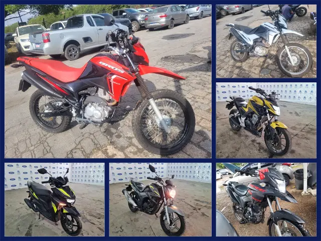 Leilão de Banco tem Motos a partir de 3 mil Honda XRE, CB300, Biz, NXR, Yamaha Fazer e Neo