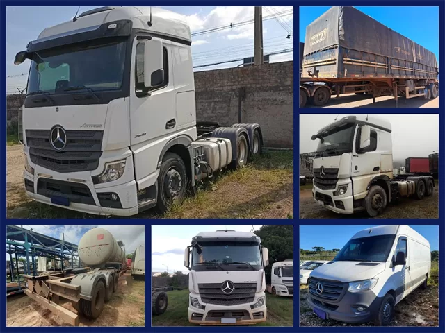 Leilão do Banco Mercedes tem Sprinter, Caminhões Actros, Semirreboque e Outros