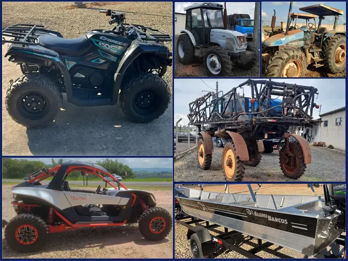 Trator Ford, New Holland, Agrale, Barco de Alumínio, Quadriciclo e Buggy no Leilão de Frota