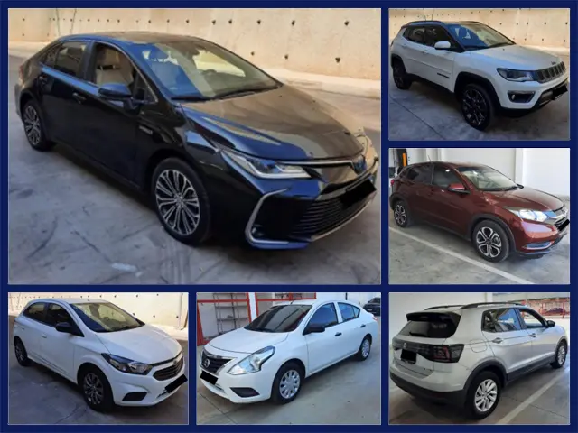 Toyota Corolla, Jeep Compass, Honda HR-V, VW T-Cross e Outros Seminovos no Leilão de Frota