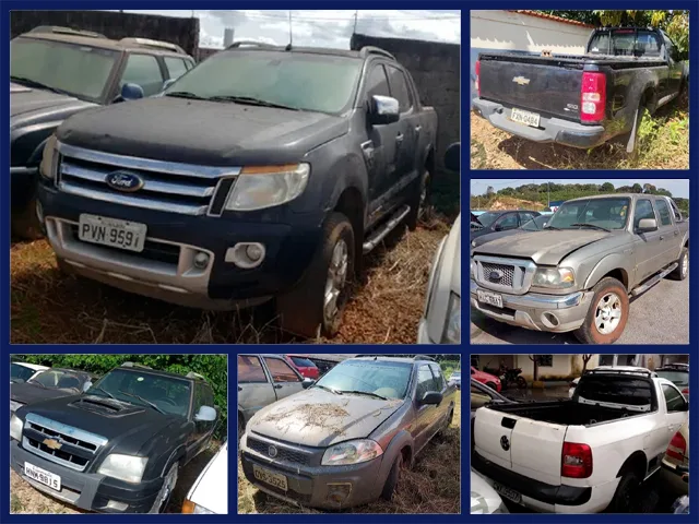 12-07 Toyota Hilux, Chevrolet S10, Ford Ranger, Fiat Strada a partir de Mil Reais no Leilão da PRF