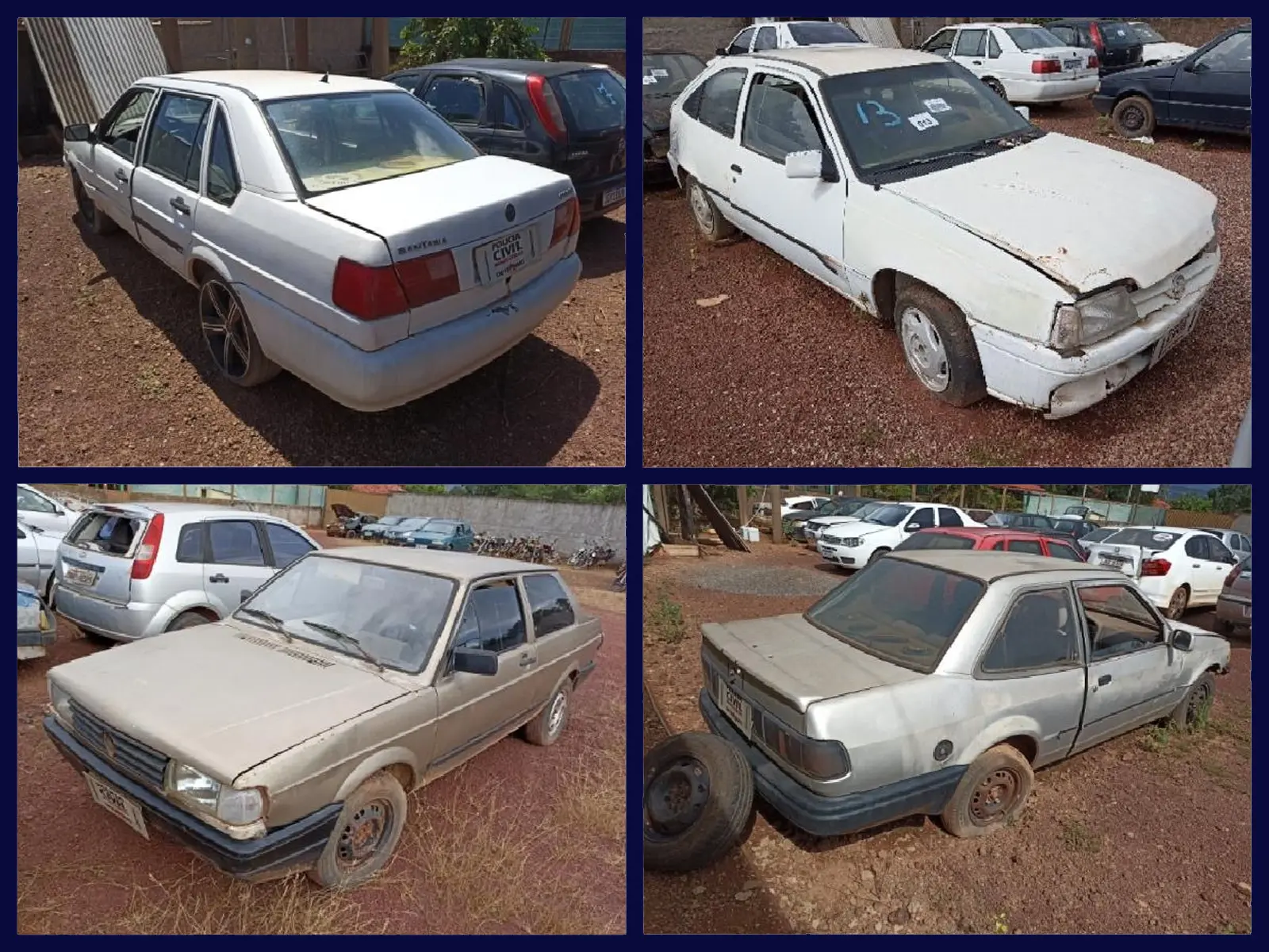 Volkswagen Santana, Chevette, Escort Hobby, Ford Pampa, Del Rey a partir de 150 Reais no Leilão do Detran