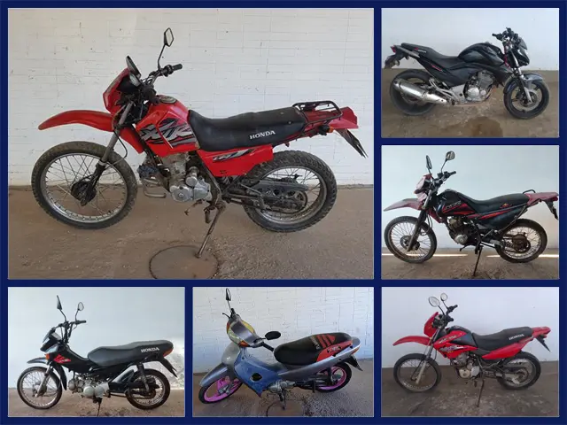 200 Motos Honda XLR, CB, CG, Biz, Yamaha XTZ, XLR e muitas outras no Leilão do Detran