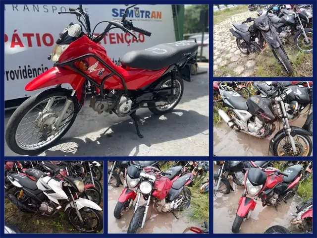 350 Motos Honda, Yamaha, Suzuki e outras, a partir de 200 reais no Leilão de Trânsito