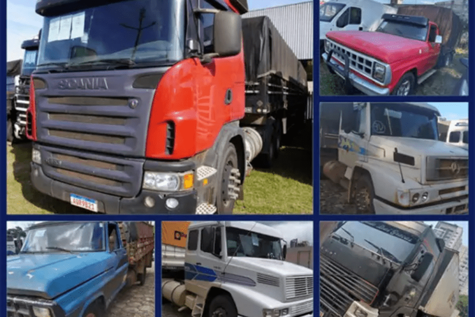 Caminhão Volvo, Mercedes-Benz, Scania, Ford F400 e Cargo no Leilão da Receita Federal