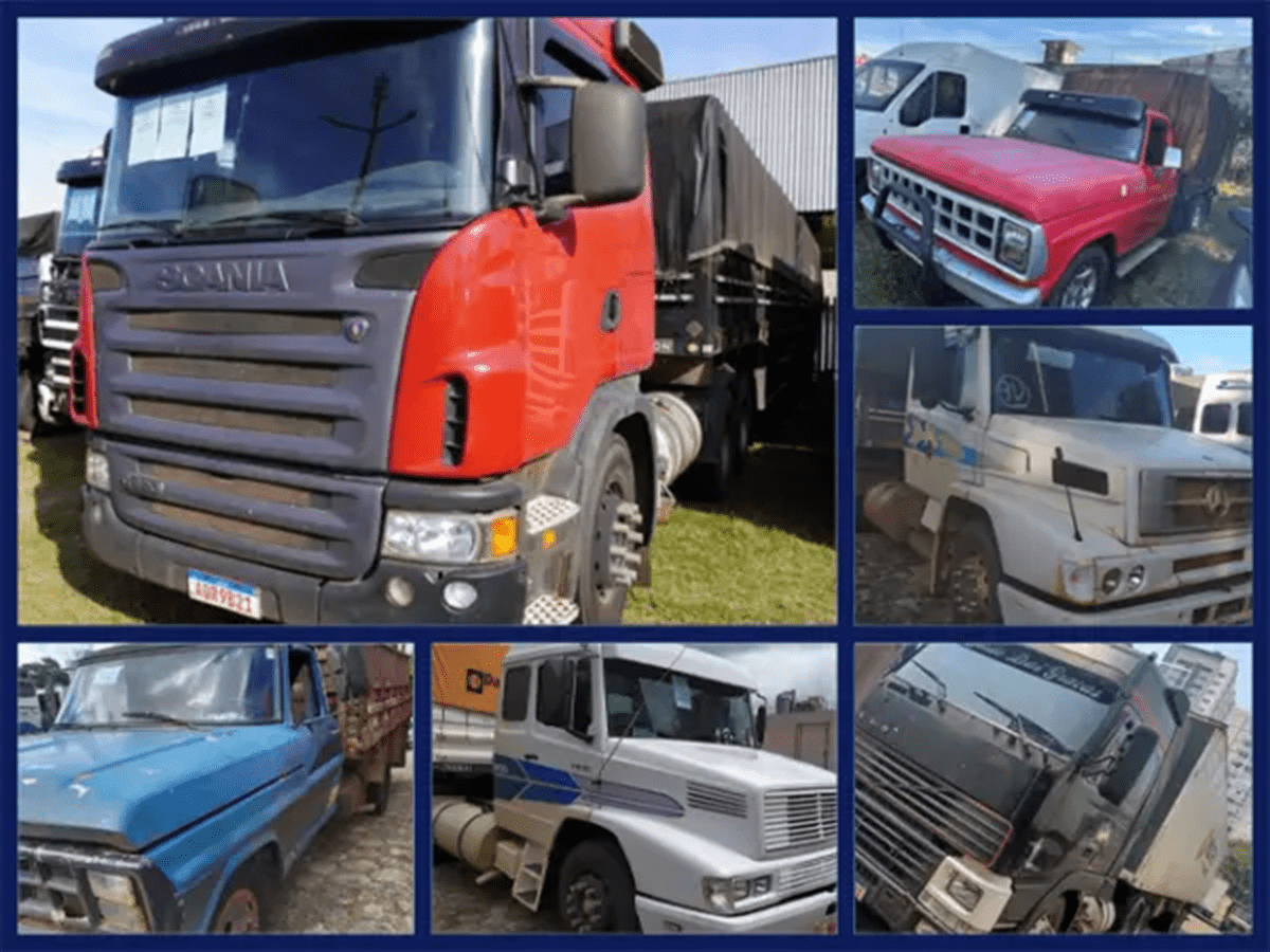 Caminhão Volvo, Mercedes-Benz, Scania, Ford F400 e Cargo no Leilão da Receita Federal