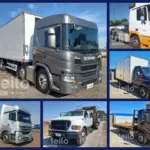 Caminhões Mercedes-Benz Scania, Volkswagen e Reboque Seminovos no Leilão de Frota