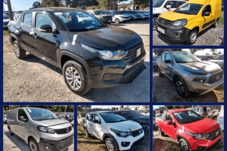 Fiat Strada, 7 Toro, 5 Fiorino Furgão e Outros Veículos Zero KM no Leilão