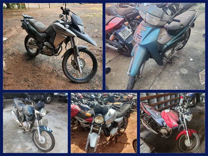 Honda XRE, Biz, GC e Outras motos a partir de 35 Reais no Leilão de apreensões da Polícia Civil