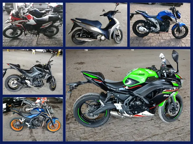 Kawasaki Ninja, Honda XRE, CB 500F, Biz, Yamaha MT03 e Outras motos em até 60x no Leilão de Banco