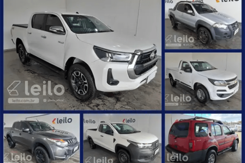 Leilão de Banco Tem Toyota Hilux, GM S10, Fiat Strada e Outras Caminhonetes