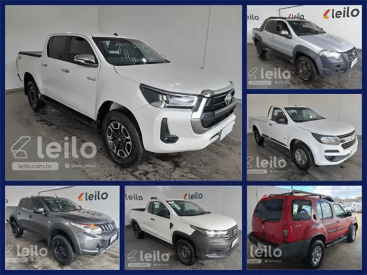 Leilão de Banco Tem Toyota Hilux, GM S10, Fiat Strada e Outras Caminhonetes