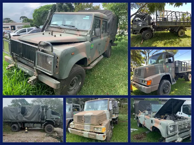 Leilão do Exército tem Land Rover Defender e Caminhões Mercedes-Benz