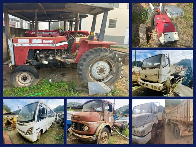 Trator Massey Ferguson, Caminhão Mercedes-Benz, Micro-ônibus e outros equipamentos no Leilão de Prefeitura