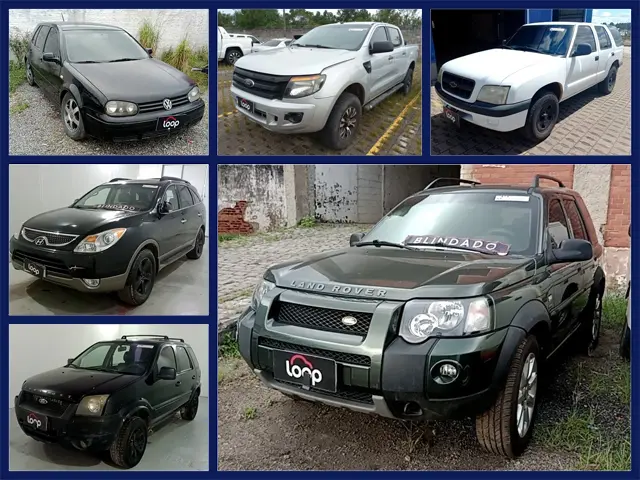 Land Rover Freelander, Volkswagen Golf, Ford Ranger, Chevrolet Blazer e outros veículos no Leilão de Financeira