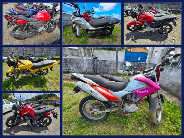 Leilão da Transalvador tem motos Honda, Yamaha, Dafra e Shineray diversos modelos a partir de 200 reais