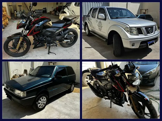 Moto Apache RTR 200 a partir de 7 mil reais, Nissan Frontier e Fiat Uno no Leilão de Bens Particulares