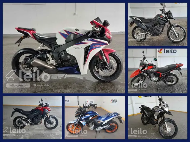 Yamaha XTZ Crosser, Honda CBR 1000, CB 500X, XRE 190, NXR160 Bros, CB250F Twister e outras Motos no Leilão de Seguradora