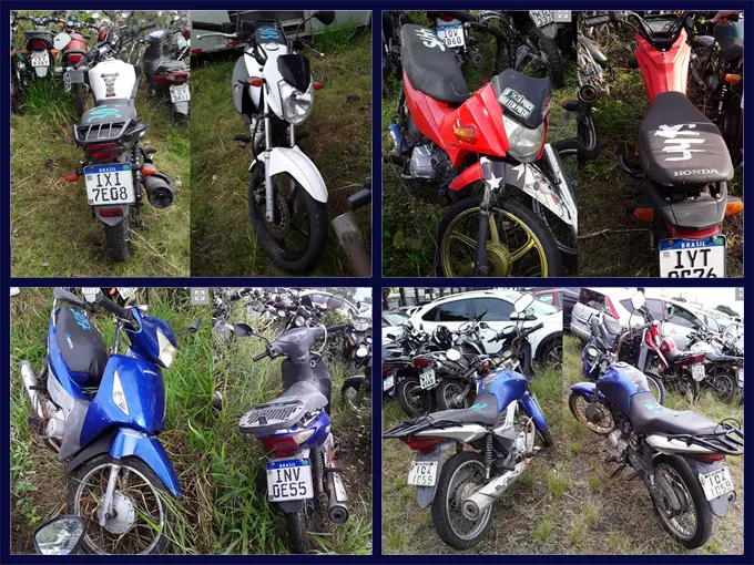 Yamaha Factor, Neo, Honda Pop, Biz, NXR, CBX e muitas outras motos a partir de 300 reais no Leilão do Detran