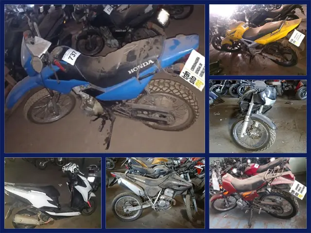 386 Motos Honda Falcon, Tornado, XRE e outras a partir de 400 reais no leilão Detran