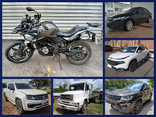 Leilão de Seguradora tem motos BMW G310 GS, Honda Biz, NC 750X, Civic, Toro Caminhão Mercedes e Scania