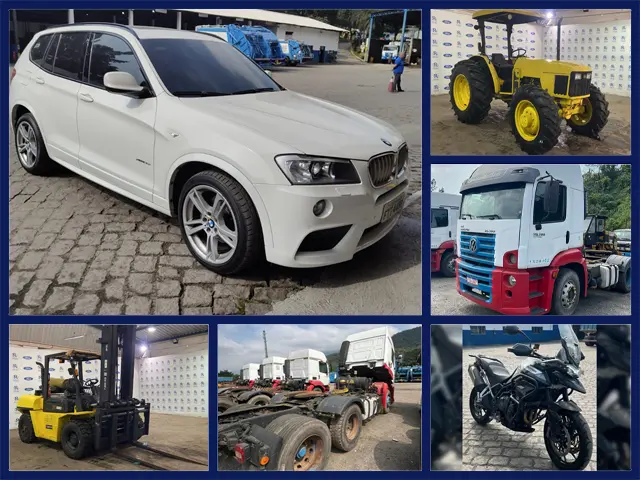 Leilão de empresa de limpeza urbana tem Trator Jhon Deere, Caminhões Volkswagen, BMW X3 e Triumph Tiger 900 GT