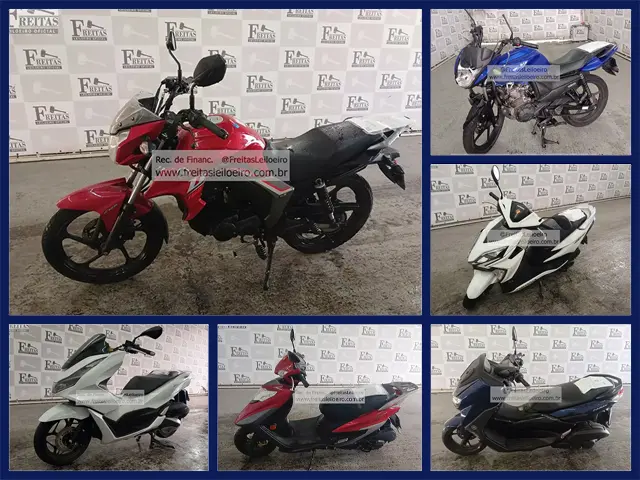 Motos JTZ DK160, Yamaha YS150 Fazer, Honda Elite e PCX no Leilão de Banco e Financeiras