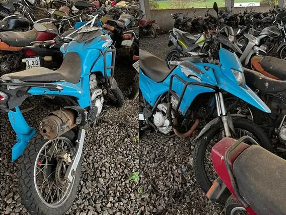 116 Motos Honda XRE, Bros, Twister, Biz e Outras motos a partir de 450 Reais no leilão do Detran