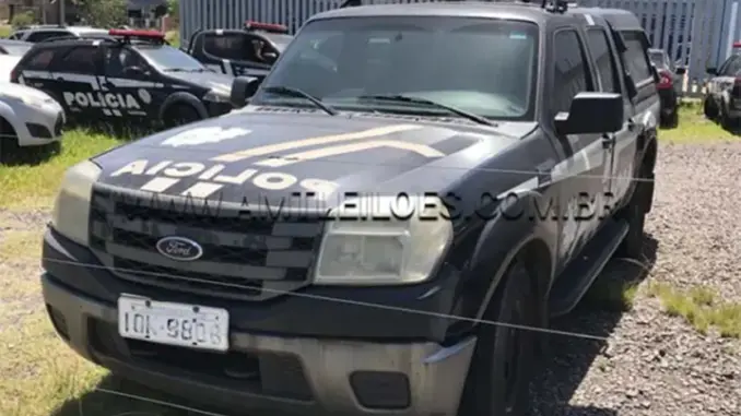 Caminhontes Ford Ranger, GM S10, Nissan Frontier, L200 a partir de 8 mil reais no leilão de Viaturas da PM