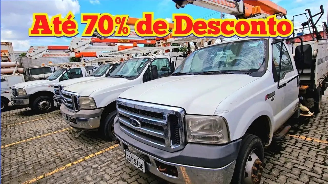 leilão de frota Ford Cargo e caminhonetes de companhia de energia