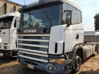 Caminhão Scania e caminhonete no leilão do Ministério da Justiça