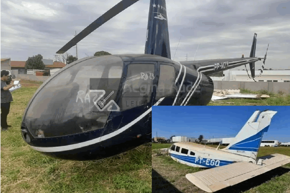 Helicóptero e Avião Apreendidos do Narcotráfico em Leilão