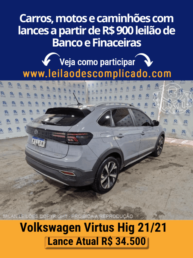 Carros, motos e caminhões com lances a partir de R$ 900