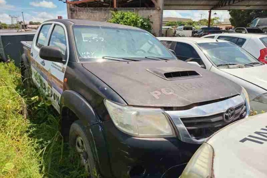 Leilão de viaturas da policia tem 89 caminhonetes Hilux, Ranger, S10 e L200 Triton