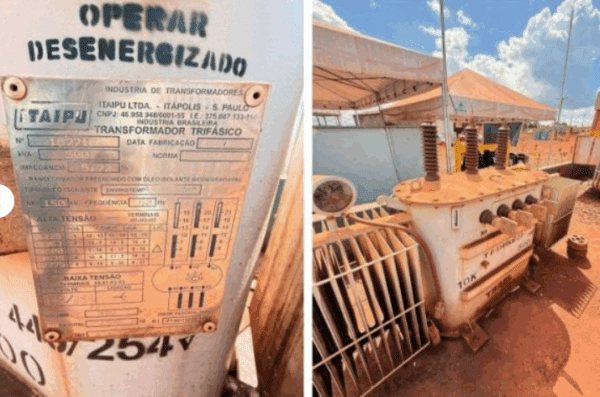 Transformadores Industriais de Diferentes Tensões Leilão da Vale Tem Caminhão Munck