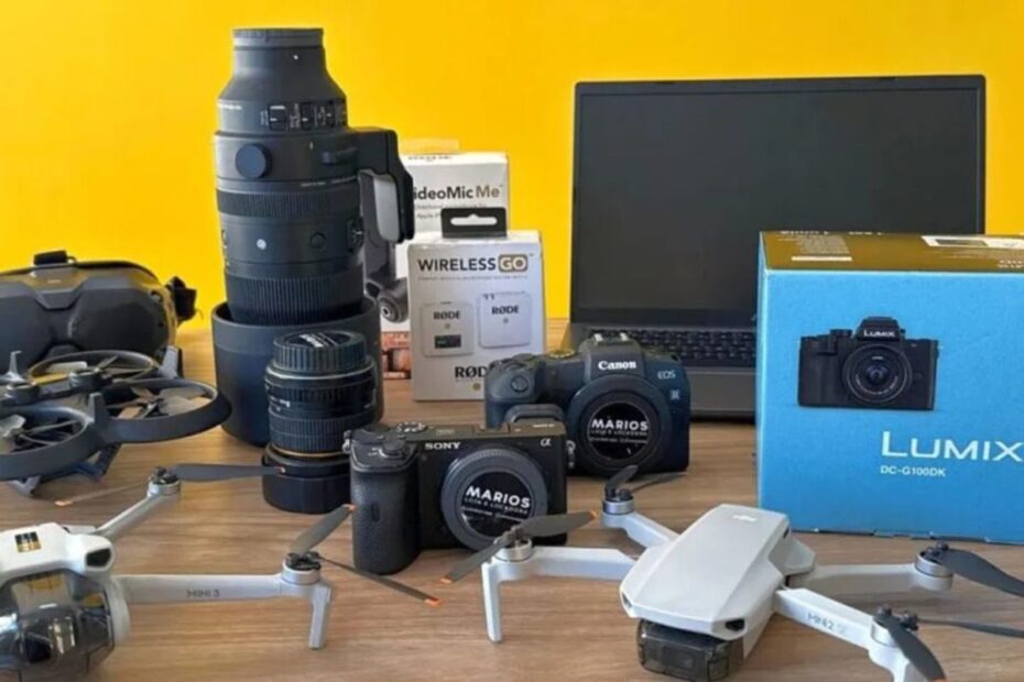 Leilão da Loja dos Marios tem câmeras, drones e equipamentos audiovisuais