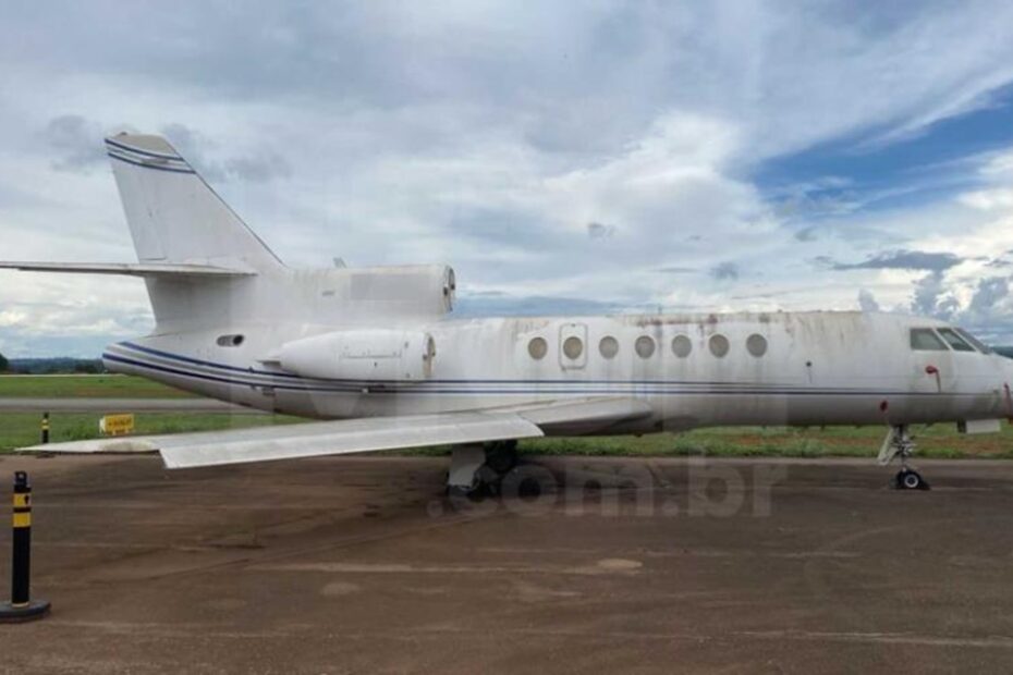 avião AVIATION FALCON 50 leilão de veiculos policia federal