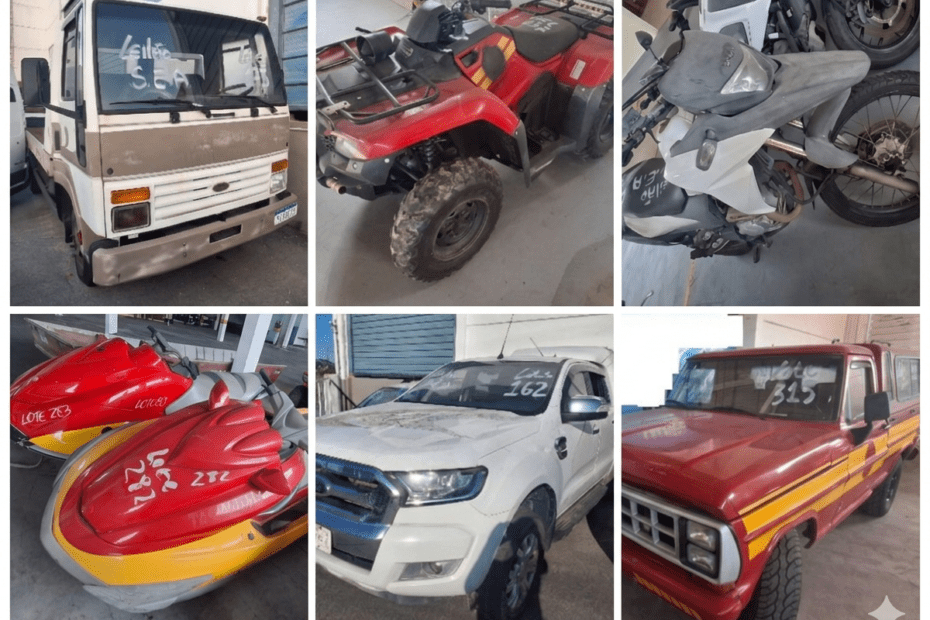 Leilão do Governo estadual de Santa Catarina tem Caminhão caminhonetes e jet Ski por 500 reais