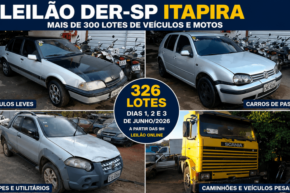 Leilão veiculos DER São Paulo
