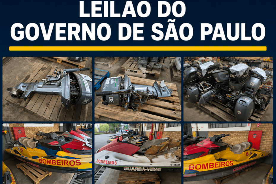 Leilão do Governo de São Paulo Vende Jet Skis e Motores de Popa