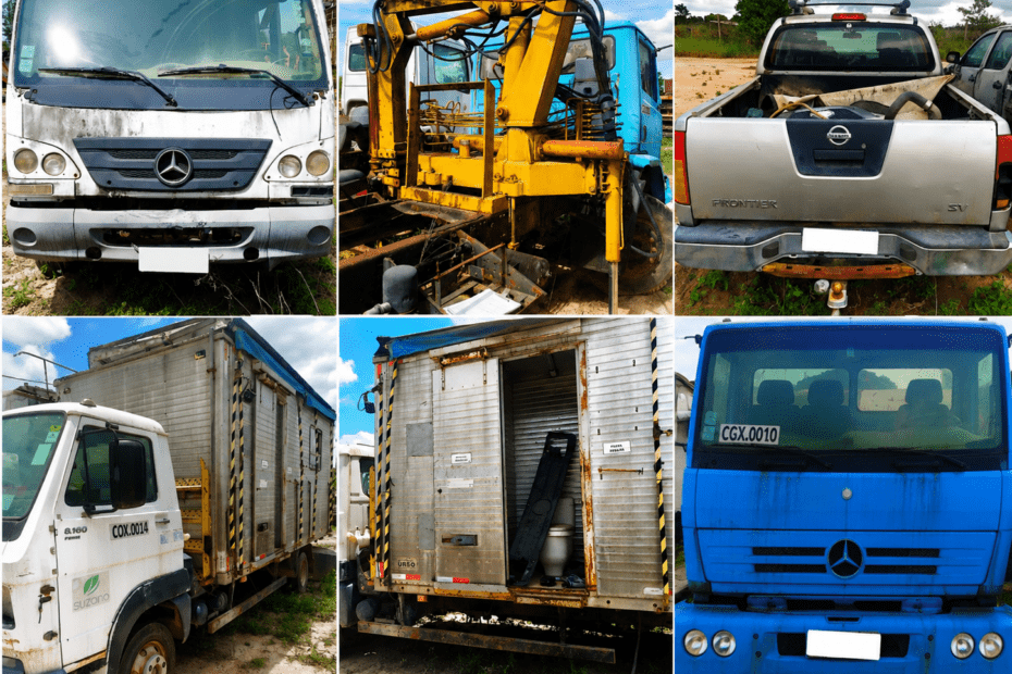 Leilão Suzano tem Caminhões Mercedes e Caminhonetes a partir de R$ 13 Mil Oportunidade de Ouro para Peças e Desmonte